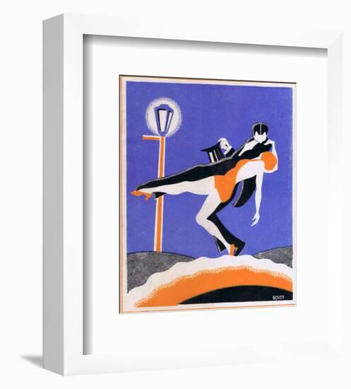 Art Deco Couple in the Street-null-Framed Giclee Print