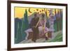 Art Deco Couple with Hearts-null-Framed Premium Giclee Print