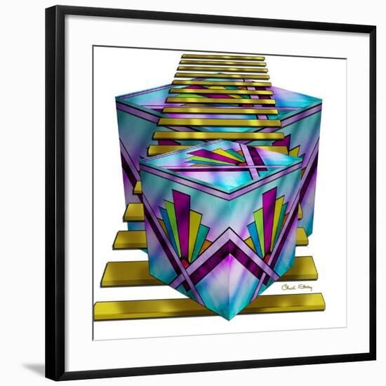 Art Deco Cubes 1-Art Deco Designs-Framed Giclee Print