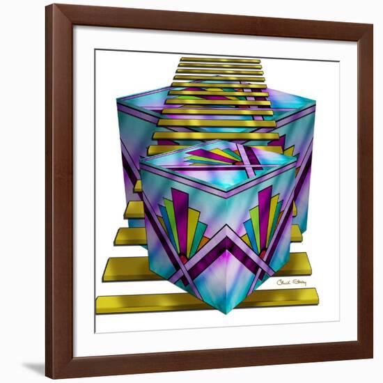 Art Deco Cubes 1-Art Deco Designs-Framed Giclee Print