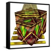 Art Deco Cubes 2-Art Deco Designs-Framed Stretched Canvas