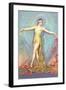 Art Deco Dancer with Poppies-null-Framed Art Print