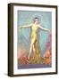 Art Deco Dancer with Poppies-null-Framed Art Print