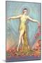 Art Deco Dancer with Poppies-null-Mounted Art Print