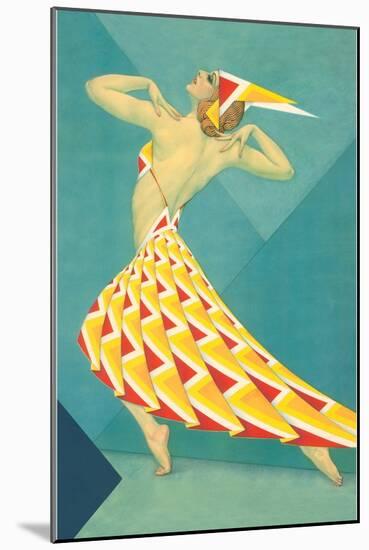 Art Deco Dancer-null-Mounted Art Print