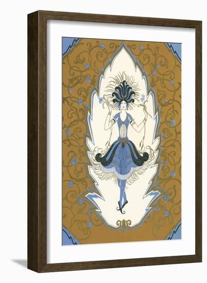 Art Deco Dancing Woman-null-Framed Art Print