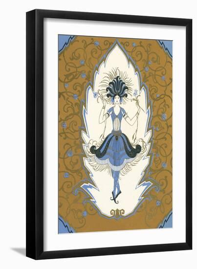 Art Deco Dancing Woman-null-Framed Art Print