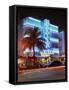 Art Deco District at Dusk, Ocean Drive, Miami Beach, Miami, Florida, United States of America-Gavin Hellier-Framed Stretched Canvas