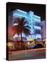 Art Deco District at Dusk, Ocean Drive, Miami Beach, Miami, Florida, United States of America-Gavin Hellier-Stretched Canvas