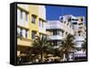Art Deco District, Ocean Drive, Miami Beach, Florida, United States of America (Usa), North America-Amanda Hall-Framed Stretched Canvas