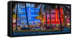 Art Deco District, Ocean Drive, South Beach, Miami Beach, Miami, Florida, USA-Gavin Hellier-Framed Stretched Canvas