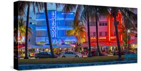 Art Deco District, Ocean Drive, South Beach, Miami Beach, Miami, Florida, USA-Gavin Hellier-Stretched Canvas