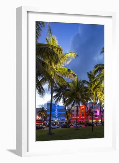 Art Deco District, Ocean Drive, South Beach, Miami Beach, Miami, Florida, USA-Gavin Hellier-Framed Premium Photographic Print