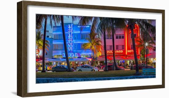 Art Deco District, Ocean Drive, South Beach, Miami Beach, Miami, Florida, USA-Gavin Hellier-Framed Photographic Print