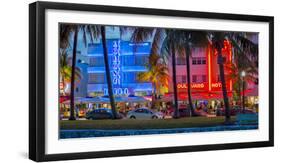 Art Deco District, Ocean Drive, South Beach, Miami Beach, Miami, Florida, USA-Gavin Hellier-Framed Photographic Print