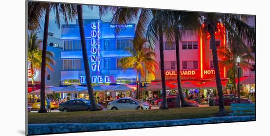 Art Deco District, Ocean Drive, South Beach, Miami Beach, Miami, Florida, USA-Gavin Hellier-Mounted Photographic Print