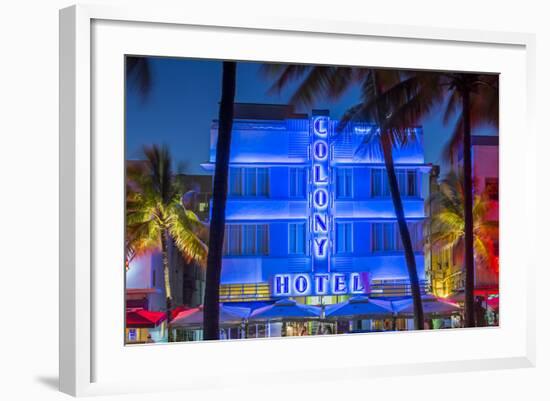 Art Deco District, Ocean Drive, South Beach, Miami Beach, Miami, Florida, USA-Gavin Hellier-Framed Photographic Print