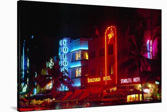 Art Deco District, South Beach, Miami-George Oze-Stretched Canvas