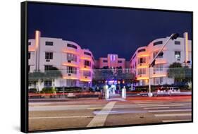 Art Deco Facades at Collins Avenue, Miami South Beach, Art Deco District, Florida, Usa-Axel Schmies-Framed Stretched Canvas