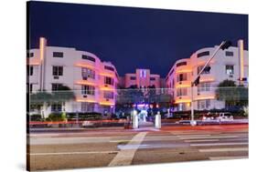 Art Deco Facades at Collins Avenue, Miami South Beach, Art Deco District, Florida, Usa-Axel Schmies-Stretched Canvas