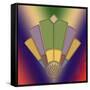 Art Deco Fan 2-Art Deco Designs-Framed Stretched Canvas