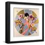 Art Deco Female in a Circle-null-Framed Art Print