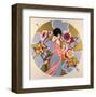 Art Deco Female in a Circle-null-Framed Art Print