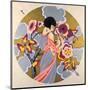 Art Deco Female in a Circle-null-Mounted Art Print