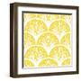 Art Deco Geometric Pattern in Bright Yellow-tukkki-Framed Art Print