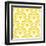 Art Deco Geometric Pattern in Bright Yellow-tukkki-Framed Art Print