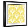 Art Deco Geometric Pattern in Bright Yellow-tukkki-Framed Art Print