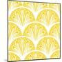 Art Deco Geometric Pattern in Bright Yellow-tukkki-Mounted Art Print