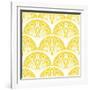 Art Deco Geometric Pattern in Bright Yellow-tukkki-Framed Art Print