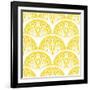 Art Deco Geometric Pattern in Bright Yellow-tukkki-Framed Art Print