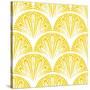 Art Deco Geometric Pattern in Bright Yellow-tukkki-Stretched Canvas