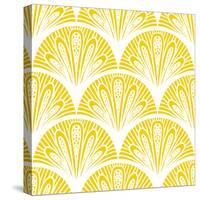 Art Deco Geometric Pattern in Bright Yellow-tukkki-Stretched Canvas