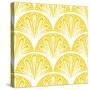 Art Deco Geometric Pattern in Bright Yellow-tukkki-Stretched Canvas