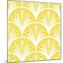 Art Deco Geometric Pattern in Bright Yellow-tukkki-Mounted Art Print