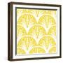 Art Deco Geometric Pattern in Bright Yellow-tukkki-Framed Art Print