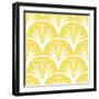 Art Deco Geometric Pattern in Bright Yellow-tukkki-Framed Art Print