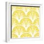 Art Deco Geometric Pattern in Bright Yellow-tukkki-Framed Art Print