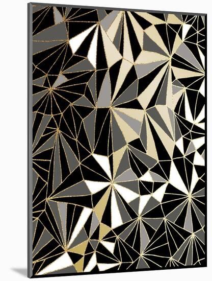 Art Deco Geometry - Black and Gold-Dominique Vari-Mounted Art Print
