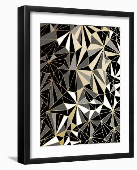 Art Deco Geometry - Black and Gold-Dominique Vari-Framed Art Print