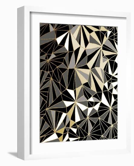 Art Deco Geometry - Black and Gold-Dominique Vari-Framed Art Print