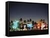 Art Deco Hotels at Dusk, Miami Beach, Florida, USA-Walter Bibikow-Framed Stretched Canvas