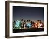 Art Deco Hotels at Dusk, Miami Beach, Florida, USA-Walter Bibikow-Framed Premium Photographic Print