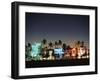 Art Deco Hotels at Dusk, Miami Beach, Florida, USA-Walter Bibikow-Framed Premium Photographic Print