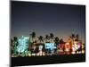 Art Deco Hotels at Dusk, Miami Beach, Florida, USA-Walter Bibikow-Mounted Premium Photographic Print