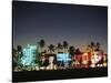 Art Deco Hotels at Dusk, Miami Beach, Florida, USA-Walter Bibikow-Stretched Canvas