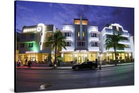 Art Deco Hotels at Ocean Drive, Miami South Beach, Art Deco District, Florida, Usa-Axel Schmies-Stretched Canvas
